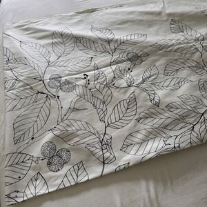 IKEA Maria Astrom 2004 Botanical Leaf Fabric Black White Cotton 59x120 Vintage
